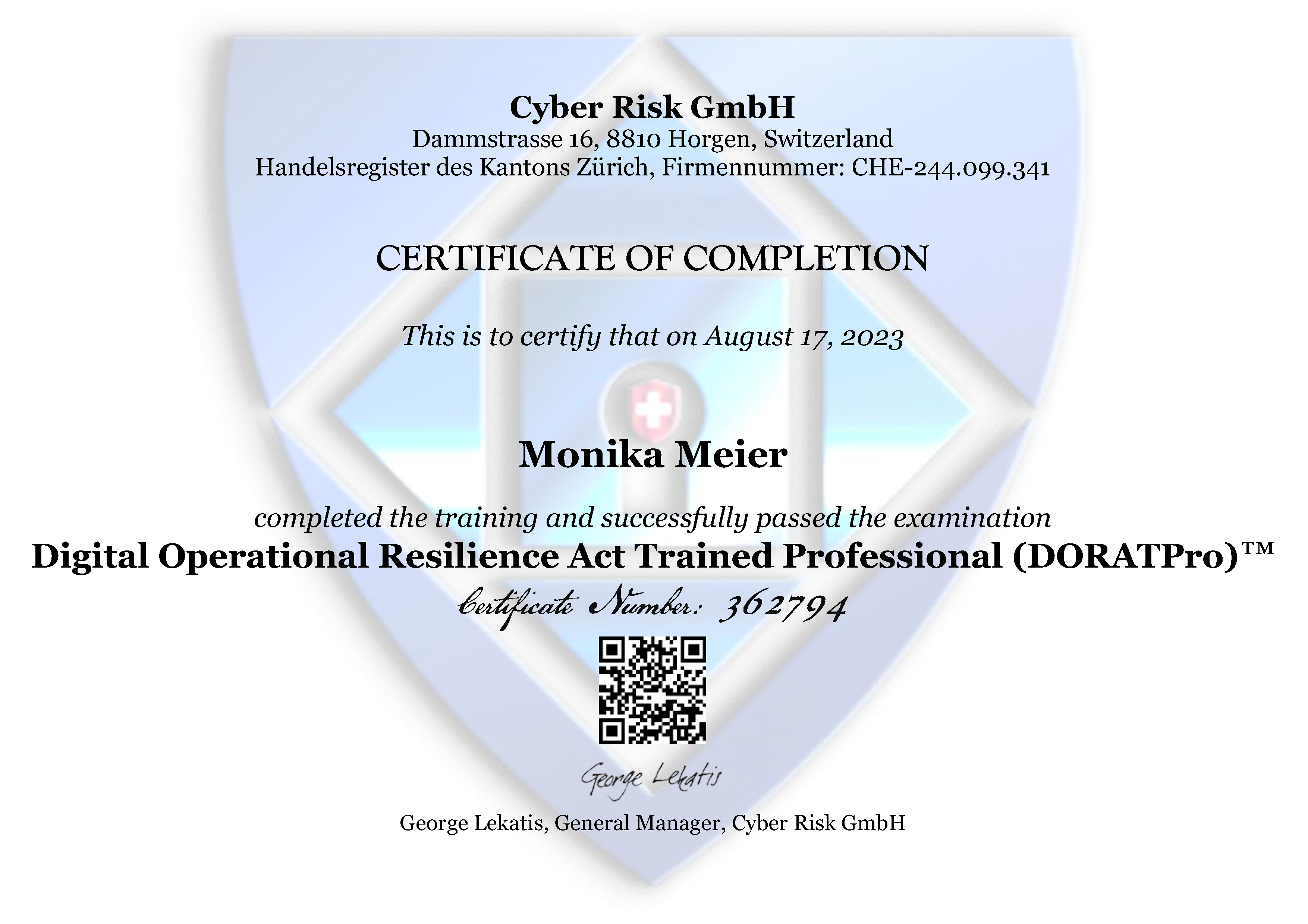 Digital Operational Resilience Act Trained Professional (DORATPro)